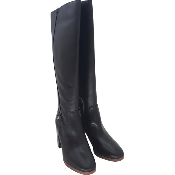 Giani Bernini Odettee Riding Boots Black Leather Zip Knee High US 7.5M - Picture 1 of 6
